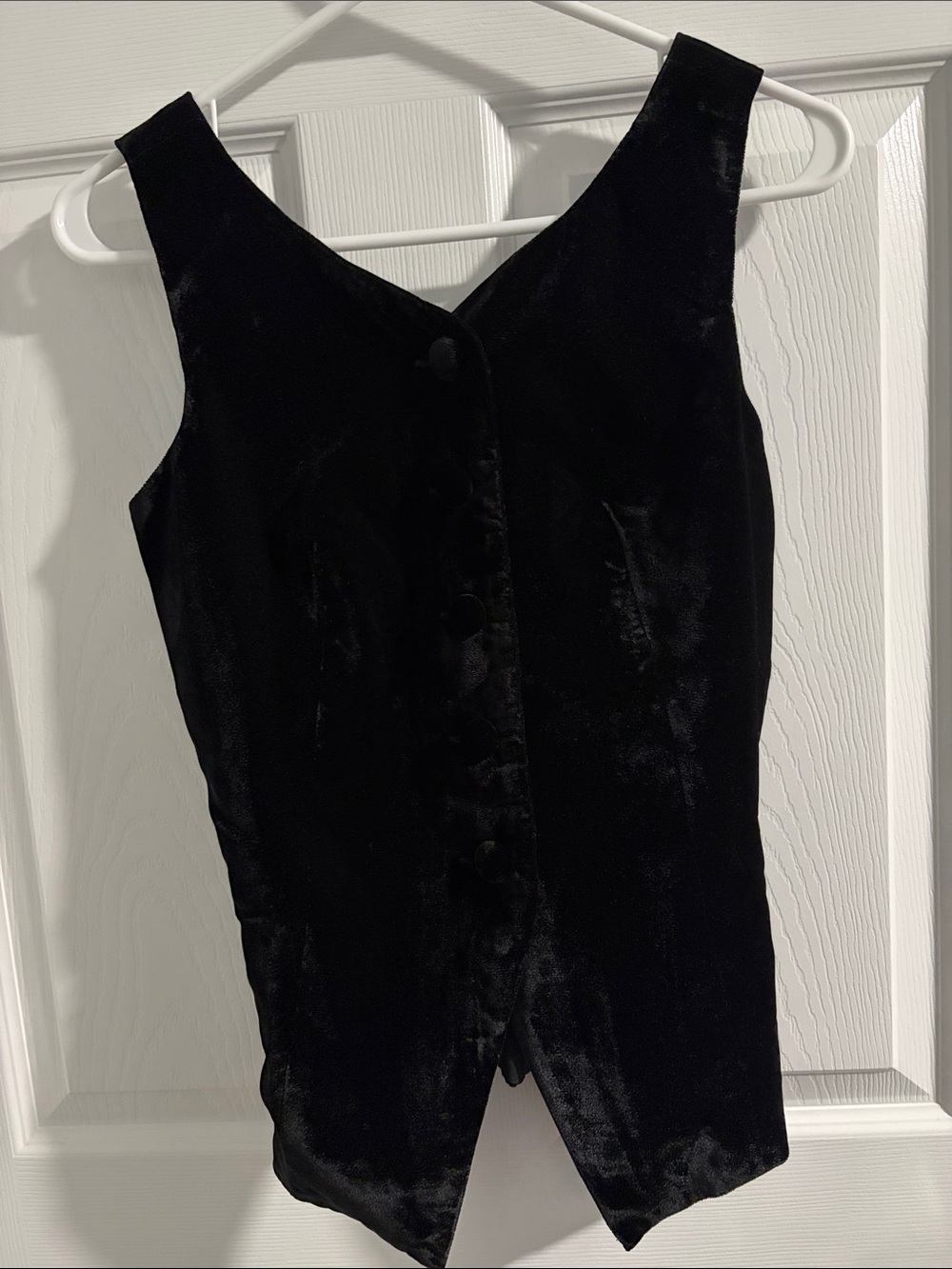 Black Velvet Button-Front Women’s Bodysuit Vest